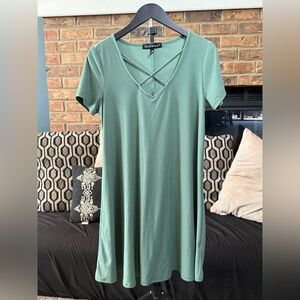 Derek Heart Sage Green V-Neck Dress